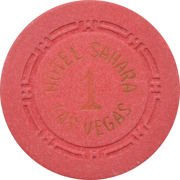 Sahara Casino Las Vegas Nevada Red Roulette 1 Chip 1950s