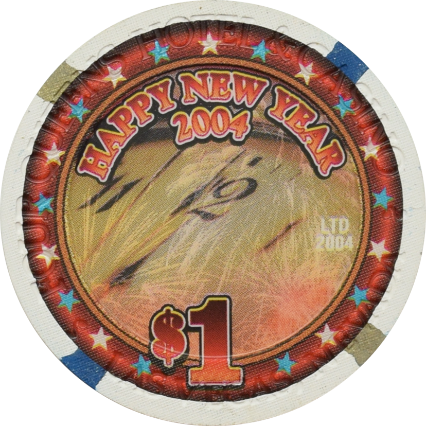 Four Queens Casino Las Vegas Nevada $1 Happy New Years Chip 2004