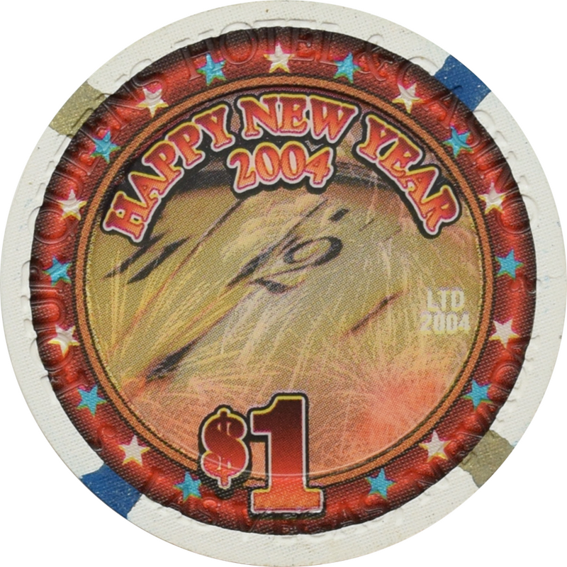 Four Queens Casino Las Vegas Nevada $1 Happy New Years Chip 2004