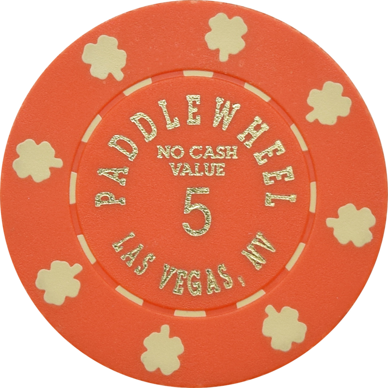 Paddlewheel Casino Las Vegas Nevada 5 NCV Clover Chip 1988