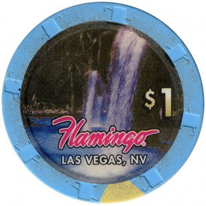 Flamingo, Las Vegas NV (Waterfall, Large Inlay) $1 Casino Chip - Spinettis Gaming