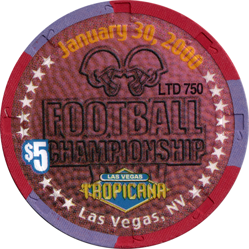 Tropicana Casino Las Vegas Nevada $5 Pro Football Championship Chip 2000
