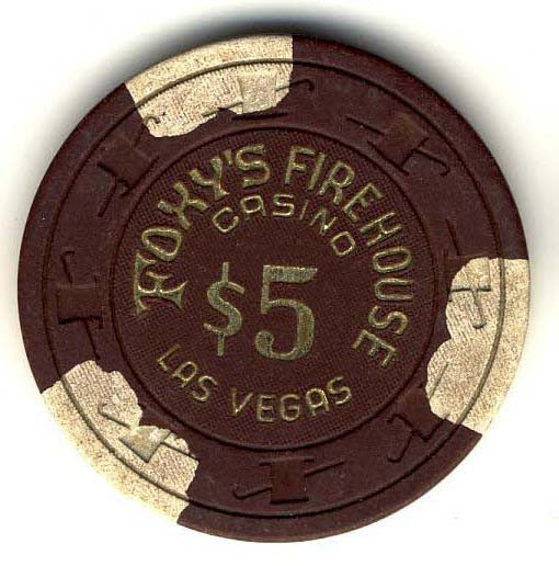 Foxys Firehouse $5 (brown 1980s) chip - Spinettis Gaming - 1