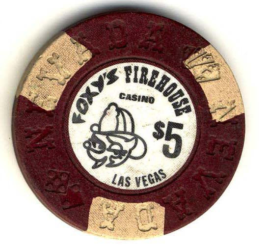 Foxys Firehouse $5 (brown/black 1976) chip - Spinettis Gaming - 1