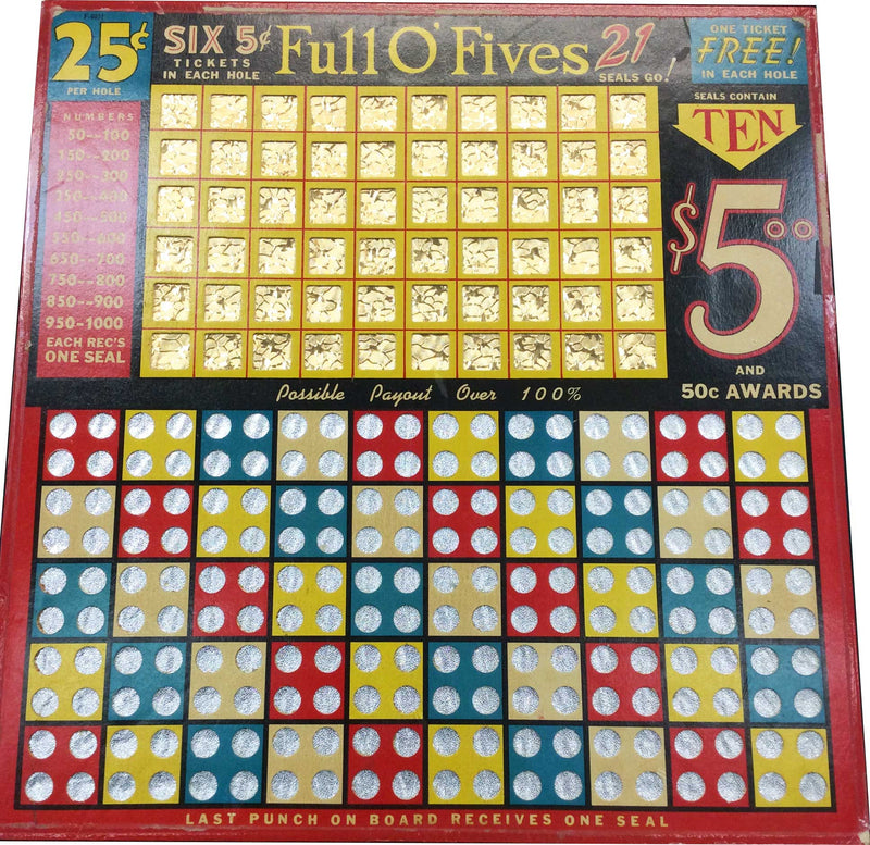 Full O' Fives Punchboard - Spinettis Gaming - 1