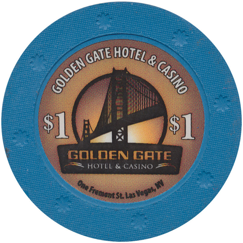 Golden Gate, Las Vegas NV (Sunburst Mold) $1 Casino Chip - Spinettis Gaming - 2