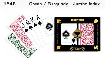 Copag 1546 Green/Burgundy Bridge Size 2 Deck Setup - Spinettis Gaming - 3