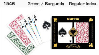 Copag 1546 Green/Burgundy Bridge Size 2 Deck Setup - Spinettis Gaming - 2