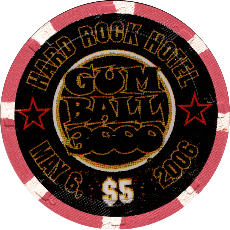 Hard Rock Hotel Las Vegas Nevada $5 Gumball 3000 Chip 2006