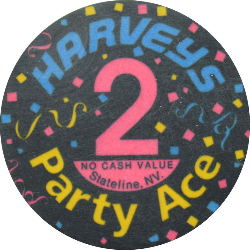 Harvey's Casino Lake Tahoe Nevada $2 No Cash Value Chip 1991