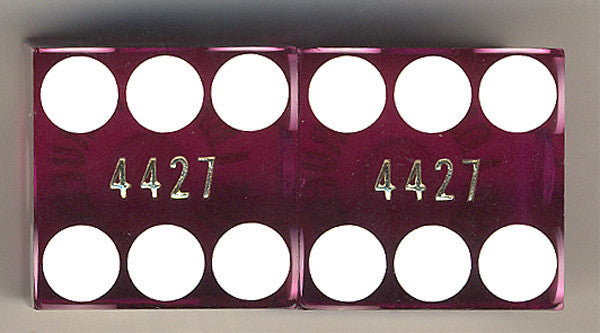 Harveys Lake Tahoe Matching Numbers Used Casino Purple Dice, Pair - Spinettis Gaming - 3