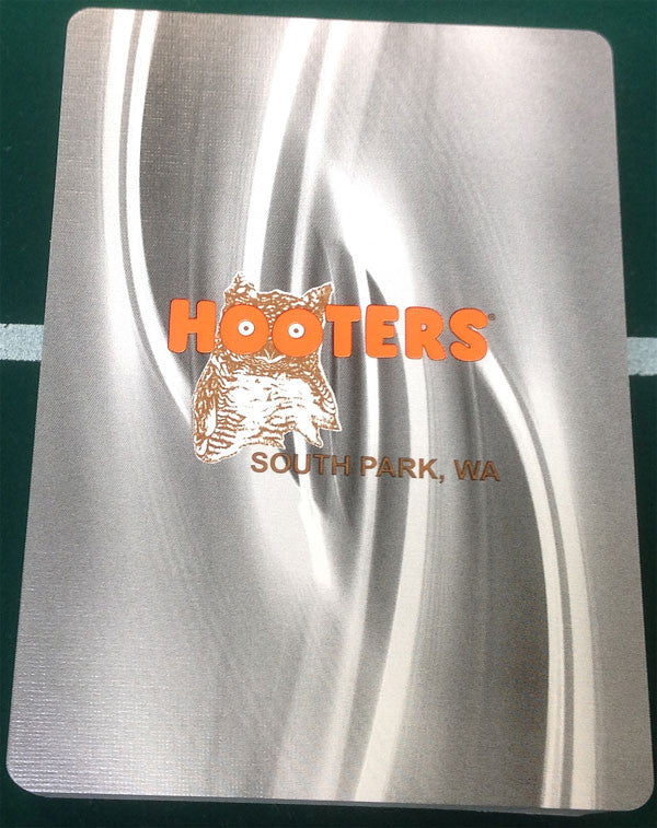 HOOTERS 1 NEW BLACK DECK OF CASINO SOUTH PARK, WA PLAYING CARDS - Spinettis Gaming - 1