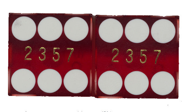 Horizon Lake Tahoe Matching Numbers Used Casino Red Dice, Pair - Spinettis Gaming - 5