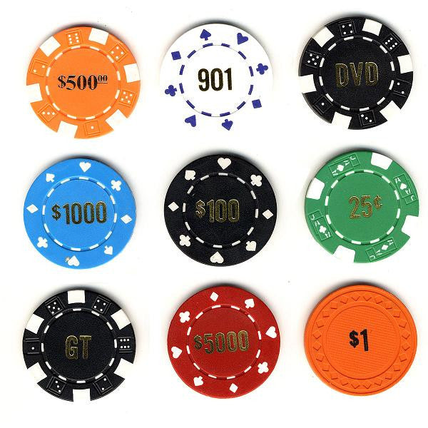 Custom Hot Stamping For Plain Poker Chips - Spinettis Gaming - 1