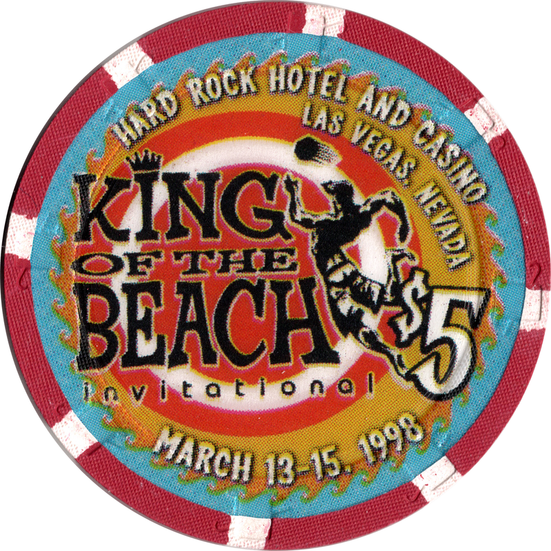 Hard Rock Casino Las Vegas Nevada $5 King of the Beach Chip 1998