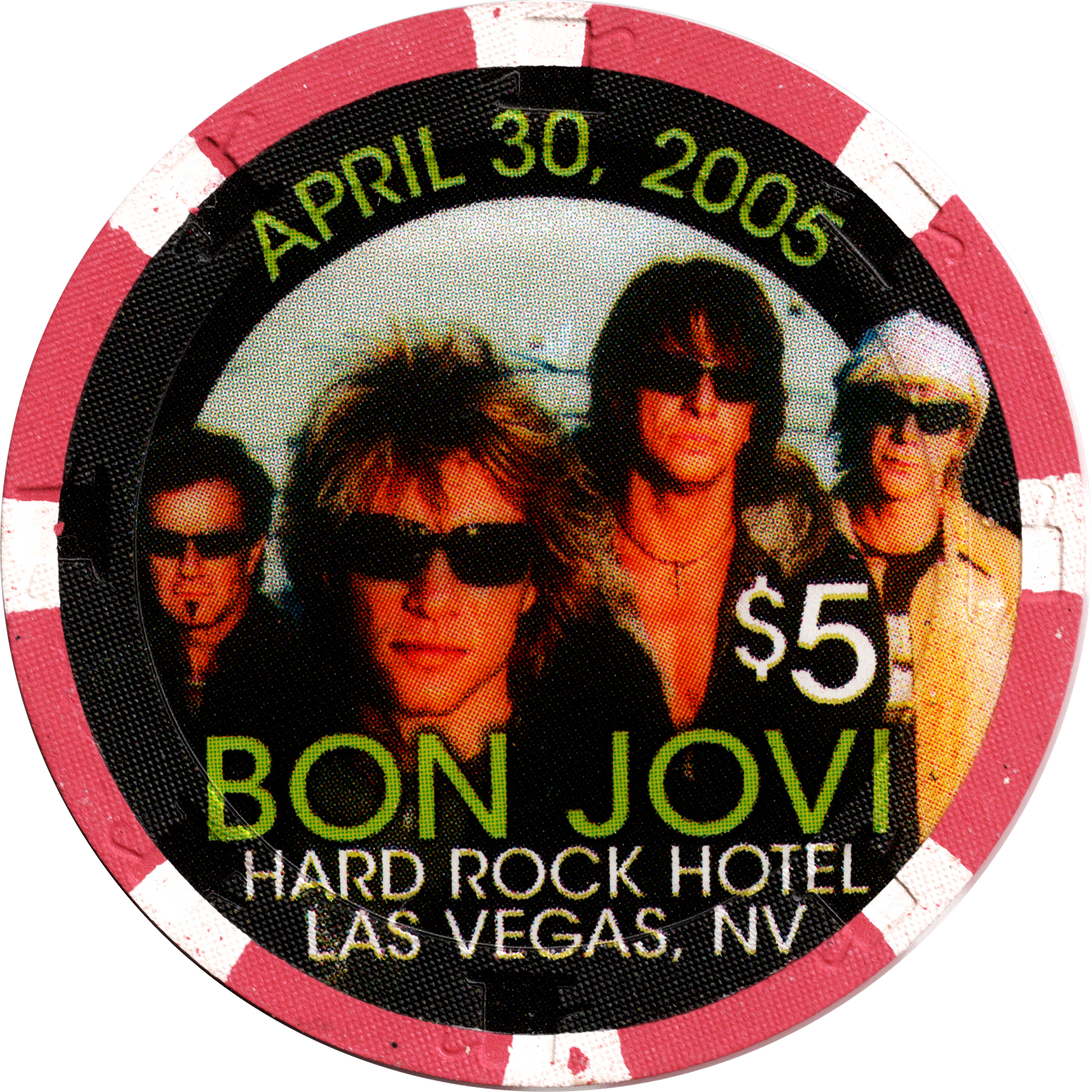 Hard Rock Casino Las Vegas Nevada $5 Bon Jovi Chip 2005