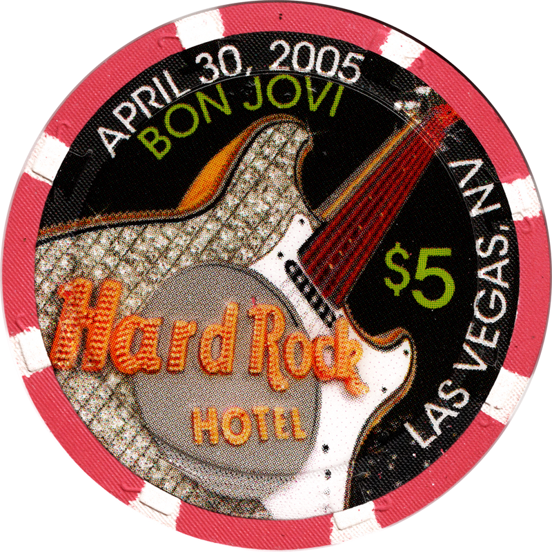 Hard Rock Casino Las Vegas Nevada $5 Bon Jovi Chip 2005