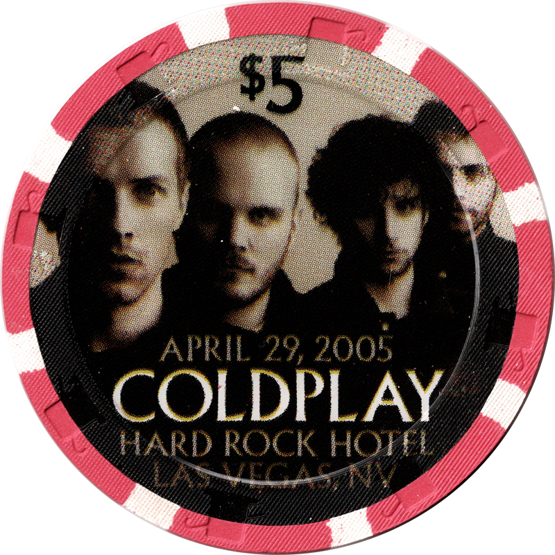 Hard Rock Casino Las Vegas Nevada $5 Coldplay Chip 2005