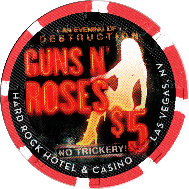 Hard Rock Casino Las Vegas Nevada $5 Guns N' Roses Chip