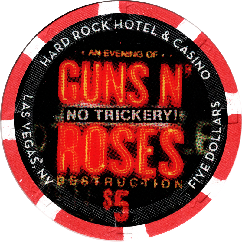 Hard Rock Casino Las Vegas Nevada $5 Guns N' Roses Chip