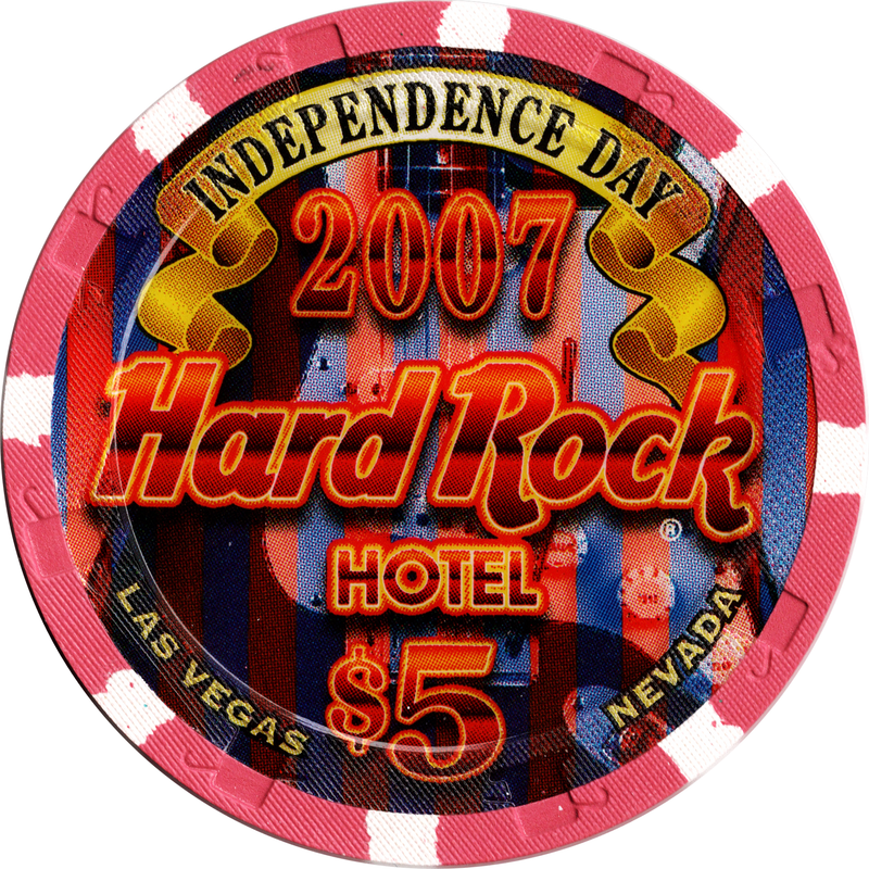 Hard Rock Casino Las Vegas Nevada $5 Independence Day 2007 Chip