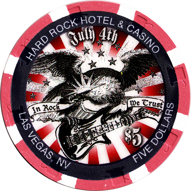Hard Rock Casino Las Vegas Nevada $5 July 4th Independence Day Chip