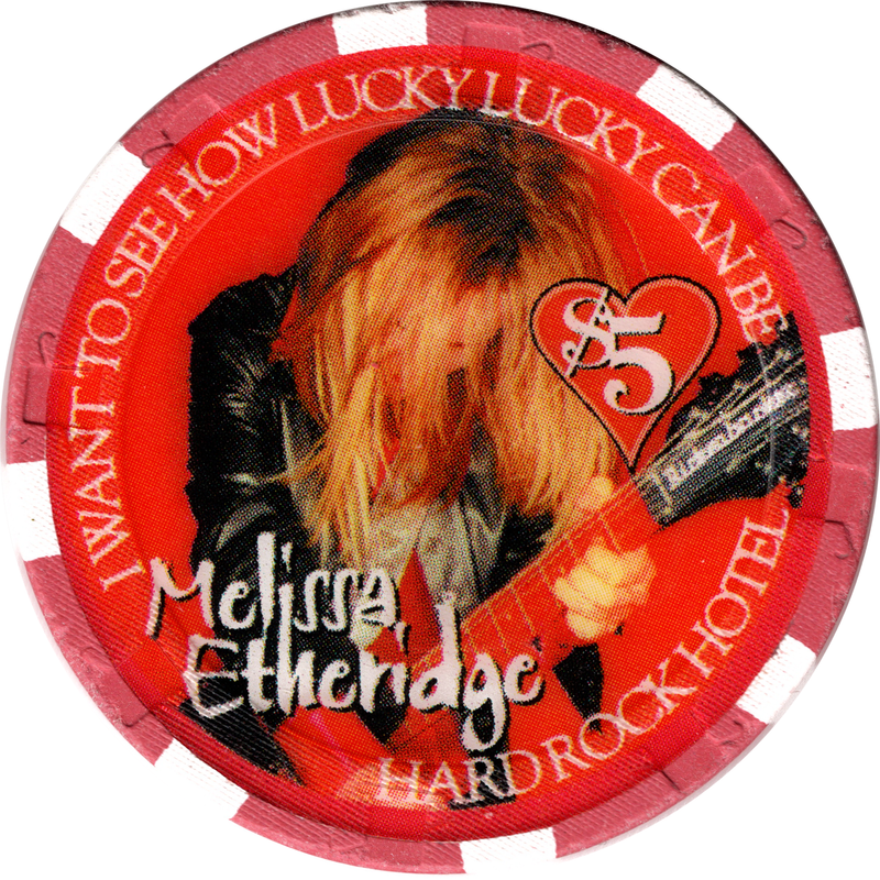 Hard Rock Casino Las Vegas Nevada $5 Valentine's Day Melissa Etheridge Chip 2003