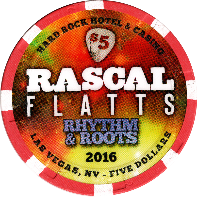 Hard Rock Casino Las Vegas Nevada $5 Rascal Flatts Chip 2016