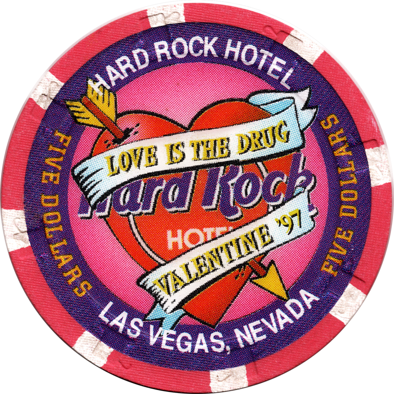 Hard Rock Casino Las Vegas Nevada $5 Valentine 1997 Chip