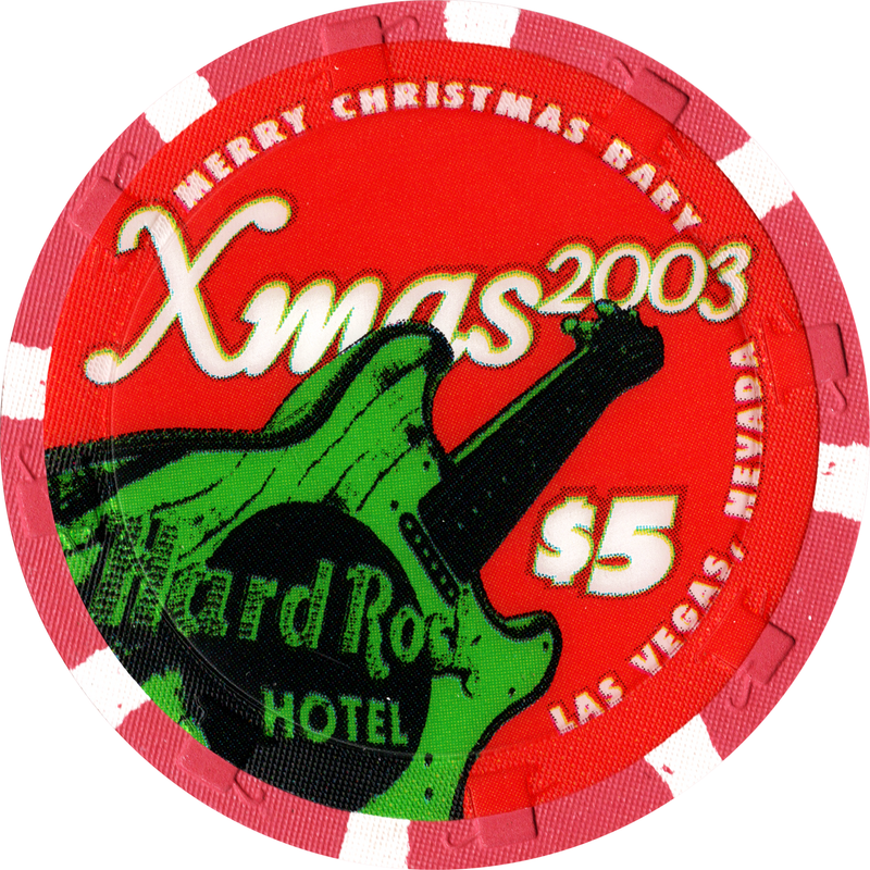 Hard Rock Casino Las Vegas Nevada $5 Christmas Peace 2003 Chip