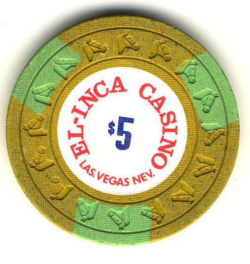 El Inca $5 (yellow 1977) Chip - Spinettis Gaming - 1