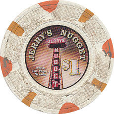 Jerry's Nugget, Las Vegas $1 Casino Chip Small Inlay - Spinettis Gaming