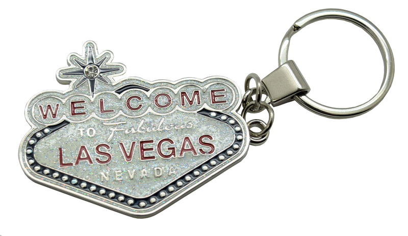 Key Chain Glitter with Las Vegas Sign - Black or Pink