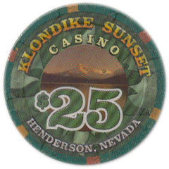 Klondike Sunset $25 Casino Chip H&C Paulson Henderson Nevada 1999 - Spinettis Gaming