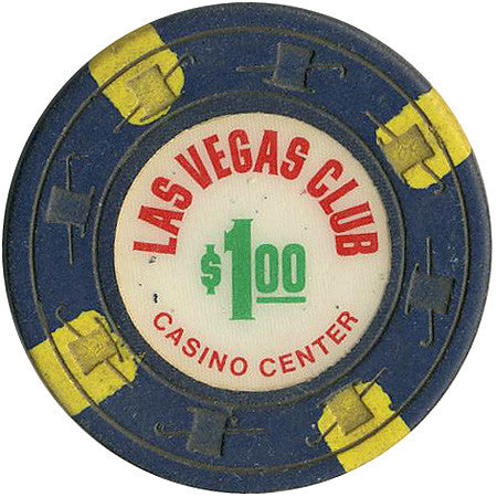 Las Vegas Club $1 blue (4-yellow inserts) chip - Spinettis Gaming - 2