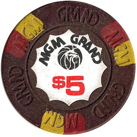 MGM Grand Casino $5 (brown) chip - Spinettis Gaming - 1