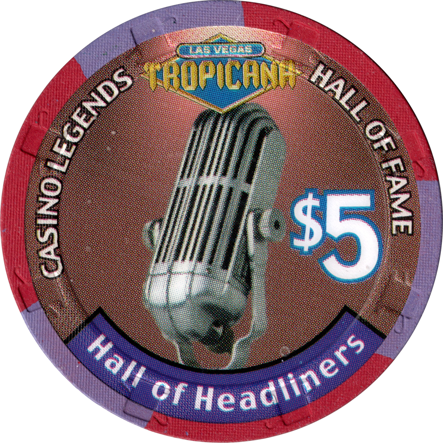 Tropicana Casino Las Vegas Nevada $5 Hall of Headliners Chip