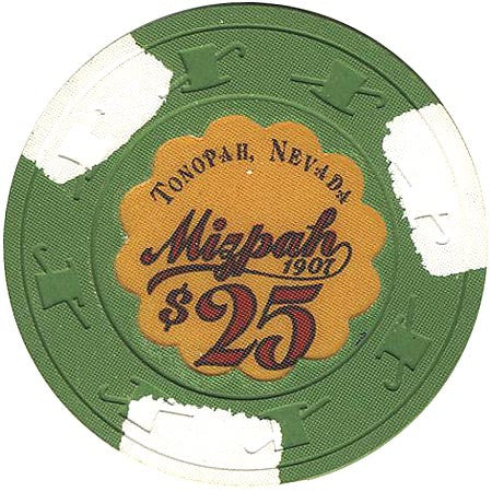 Mizpah $25 green (3-white inserts) chip - Spinettis Gaming - 1