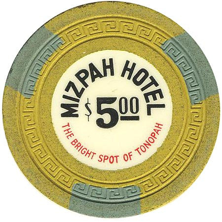 Mizpah $5 yellow (3-green inserts) chip - Spinettis Gaming - 1