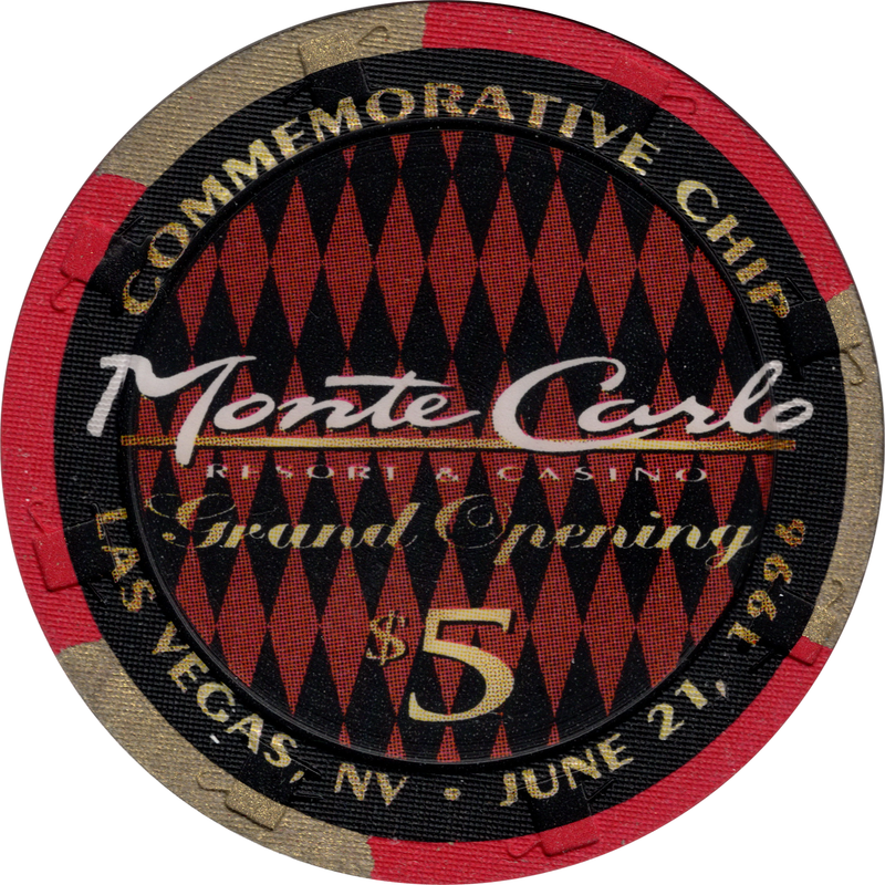 Monte Carlo Casino Las Vegas Nevada $5 Grand Opening Chip 1996