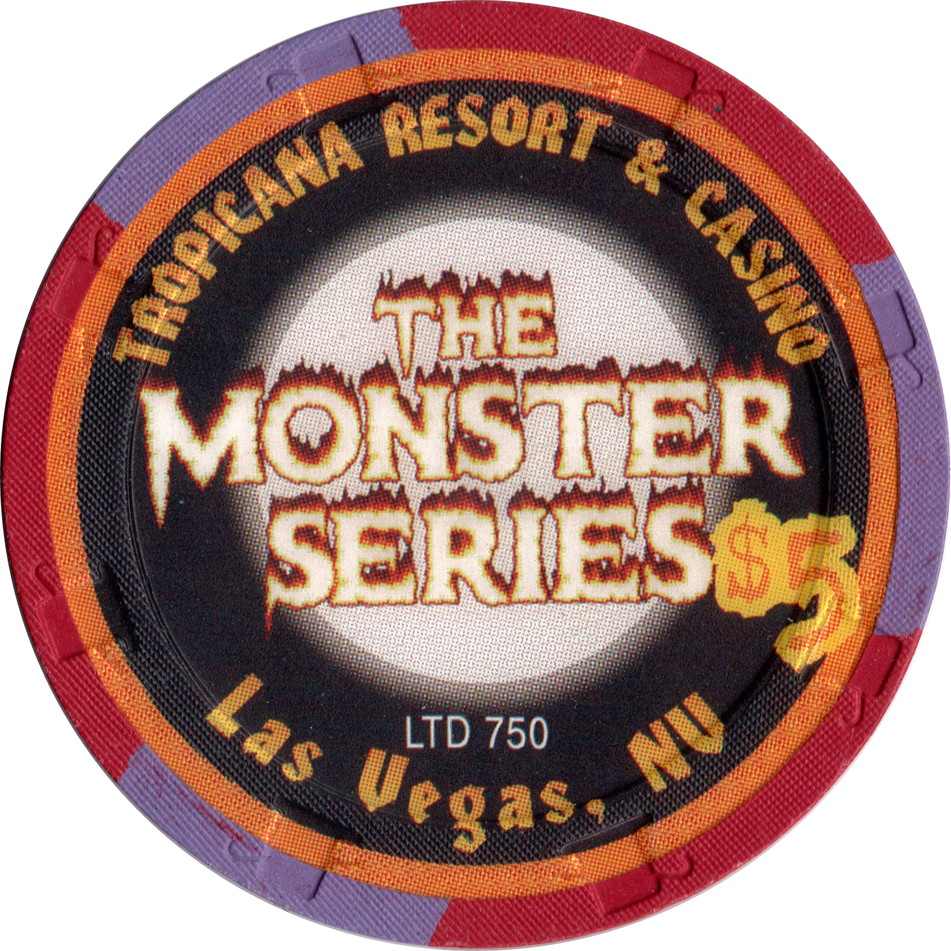 Tropicana Casino Las Vegas Nevada $5 The Mummy Halloween Chip 1999