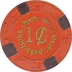 Artichoke Joe's Casino Carson City Nevada 1 Cent Chip 1980