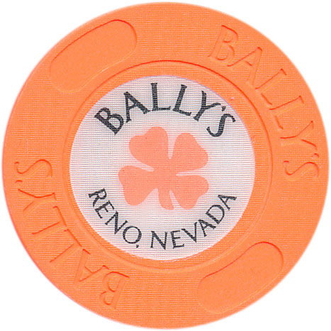 Ballys Casino Reno Nevada Hot Orange Roulette Chip 1986