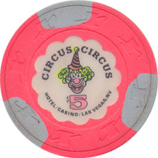 Circus Circus Casino Las Vegas Nevada $5 Chip 1991