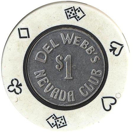 Nevada Club $1 (white/coin inlay) chip - Spinettis Gaming - 2