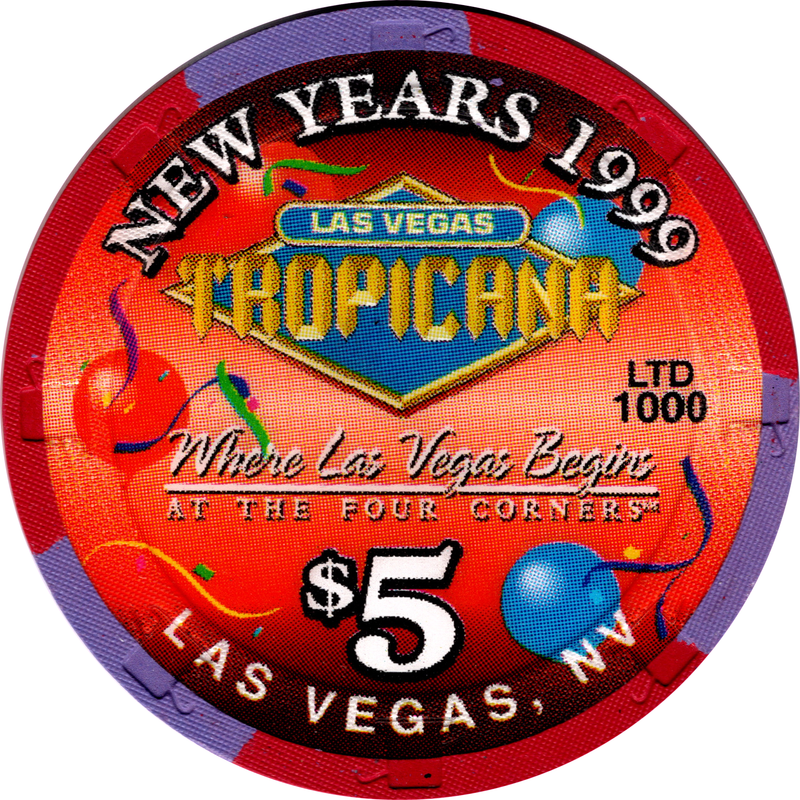 Tropicana Casino Las Vegas Nevada $5 New Year 1999 Chip