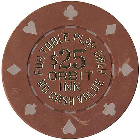 Orbit Inn $25 (Lt. brown) chip - Spinettis Gaming - 1
