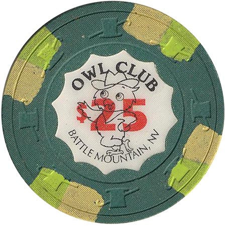 Owl Club $25 (green) chip - Spinettis Gaming - 1