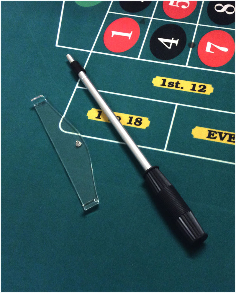 High Quality Casino Roulette Adjustable Telescopic Rake With 8" Acrylic Scoop - Spinettis Gaming - 1