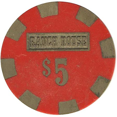 Ranch House $5 (red) chip - Spinettis Gaming - 1